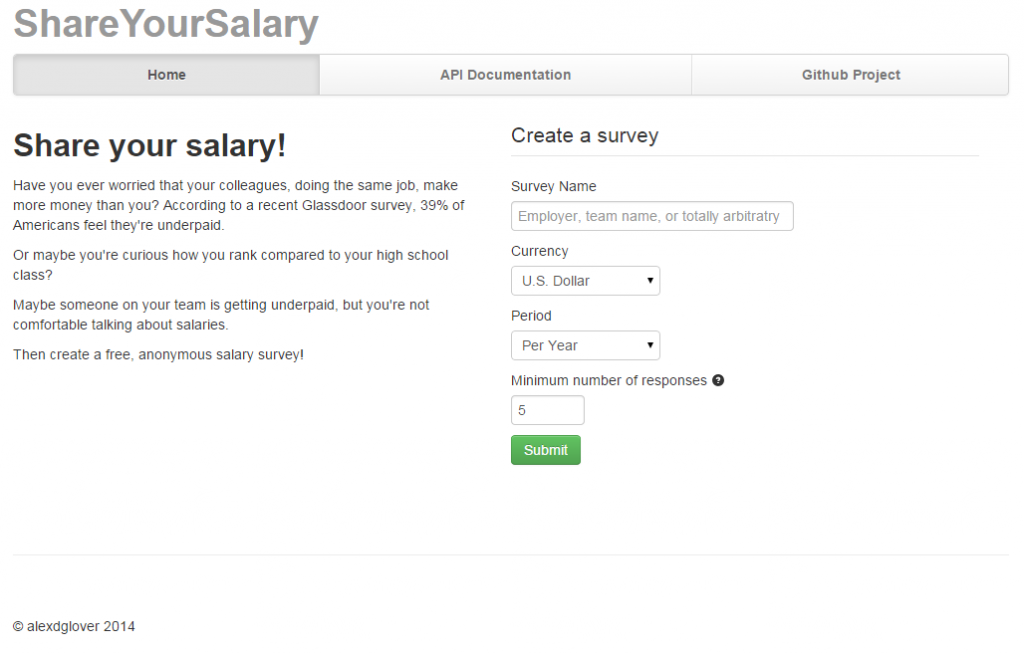 ShareYourSalary Home Page